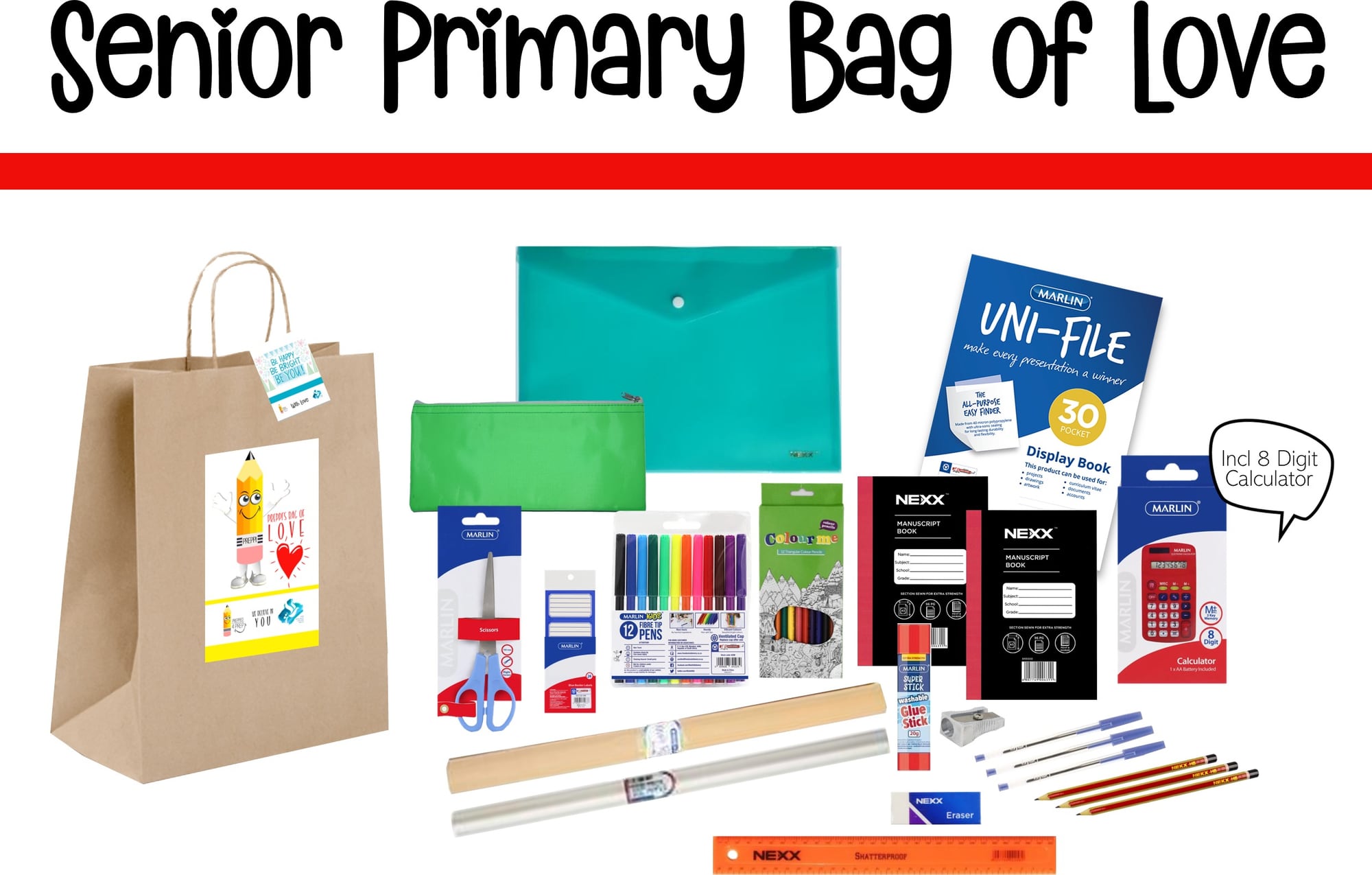Contents of the Senior Primary Bag of Love